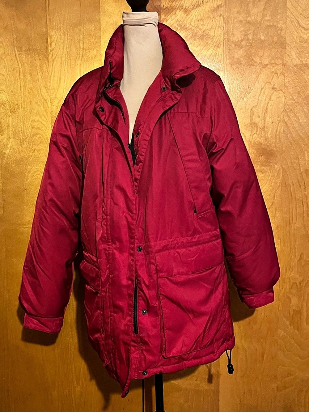 Eddie Bauer Vintage Goose Down Hooded Parka Women's Red Medium